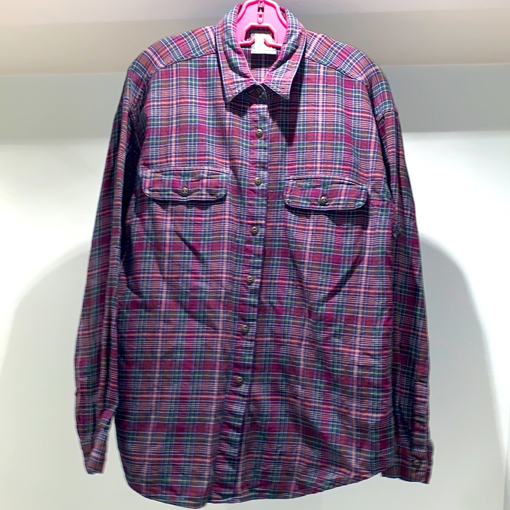 Vintage Lady Footlocker plaid flannel button down shirt
